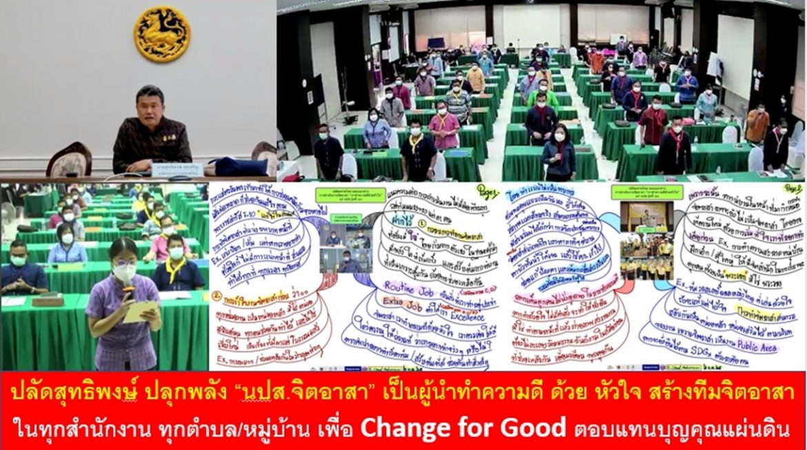 ปลัดสุทธิพงษ์ ปลุกพลัง “นปส.จิตอาสา” เป็นผู้นำทำความดี ด้วย หัวใจ สร้างทีมจิตอาสาในทุกสำนักงาน ทุกตำบล/หมู่บ้าน เพื่อ Change for Good ตอบแทนบุญคุณแผ่นดิน