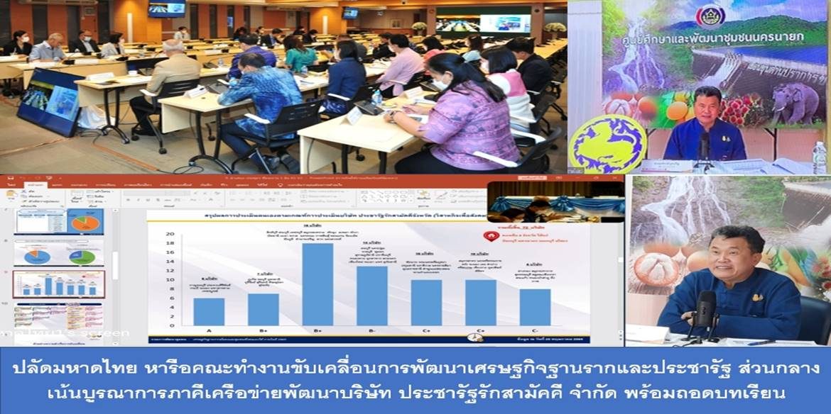 ปลัดกระทรวงมหาดไทย หารือคณะทำงานขับเคลื่อนการพัฒนาเศรษฐกิจฐานรากและประชารัฐ ส่วนกลาง เน้นบูรณาการภาคีเครือข่ายพัฒนาบริษัท ประชารัฐรักสามัคคี จำกัด พร้อมถอดบทเรียนให้เกิดความยั่งยืน