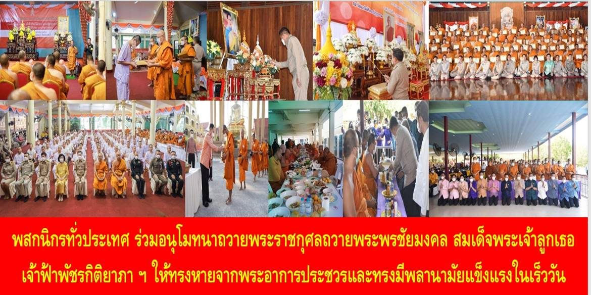 พสกนิกรทั่วประเทศ ร่วมอนุโมทนาถวายพระราชกุศลถวายพระพรชัยมงคล สมเด็จพระเจ้าลูกเธอ เจ้าฟ้าพัชรกิติยาภา นเรนทิราเทพยวดี กรมหลวงราชสาริณีสิริพัชร มหาวัชรราชธิดา ให้ทรงหายจากพระอาการประชวรและทรงมีพลานามัยแข็งแรงในเร็ววัน