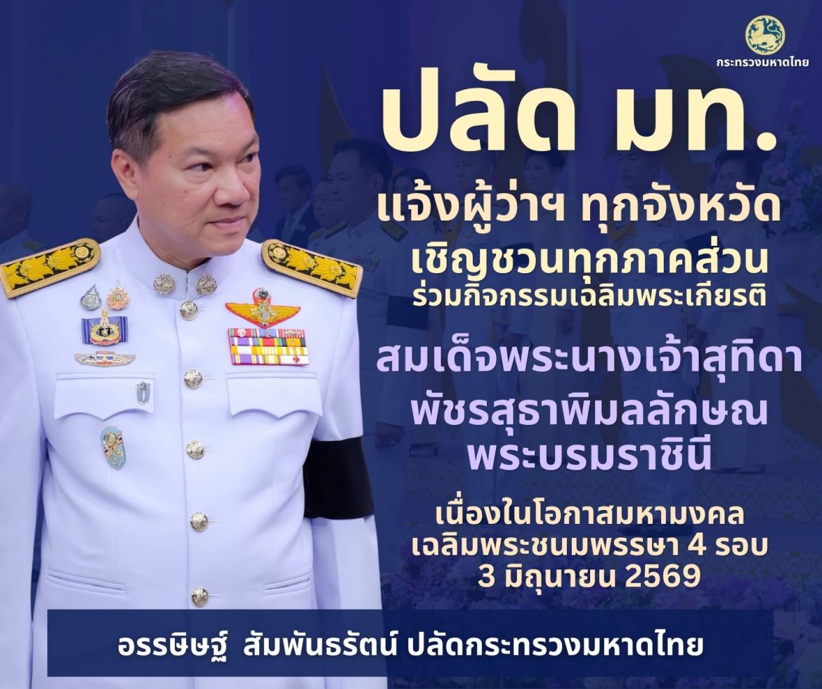 ปลัดมหาดไทยแจ้งผู้ว่าฯ 25 จังหวัดภาคกลาง-ตะวันออก ส่งเสริมการจัดตั้ง “อาสาสมัครฝนหลวง” เพื่อร่วมประสานขอรับสนับสนุนฝนหลวง บรรเทาความเดือดร้อนประชาชนในช่วงฤดูแล้ง